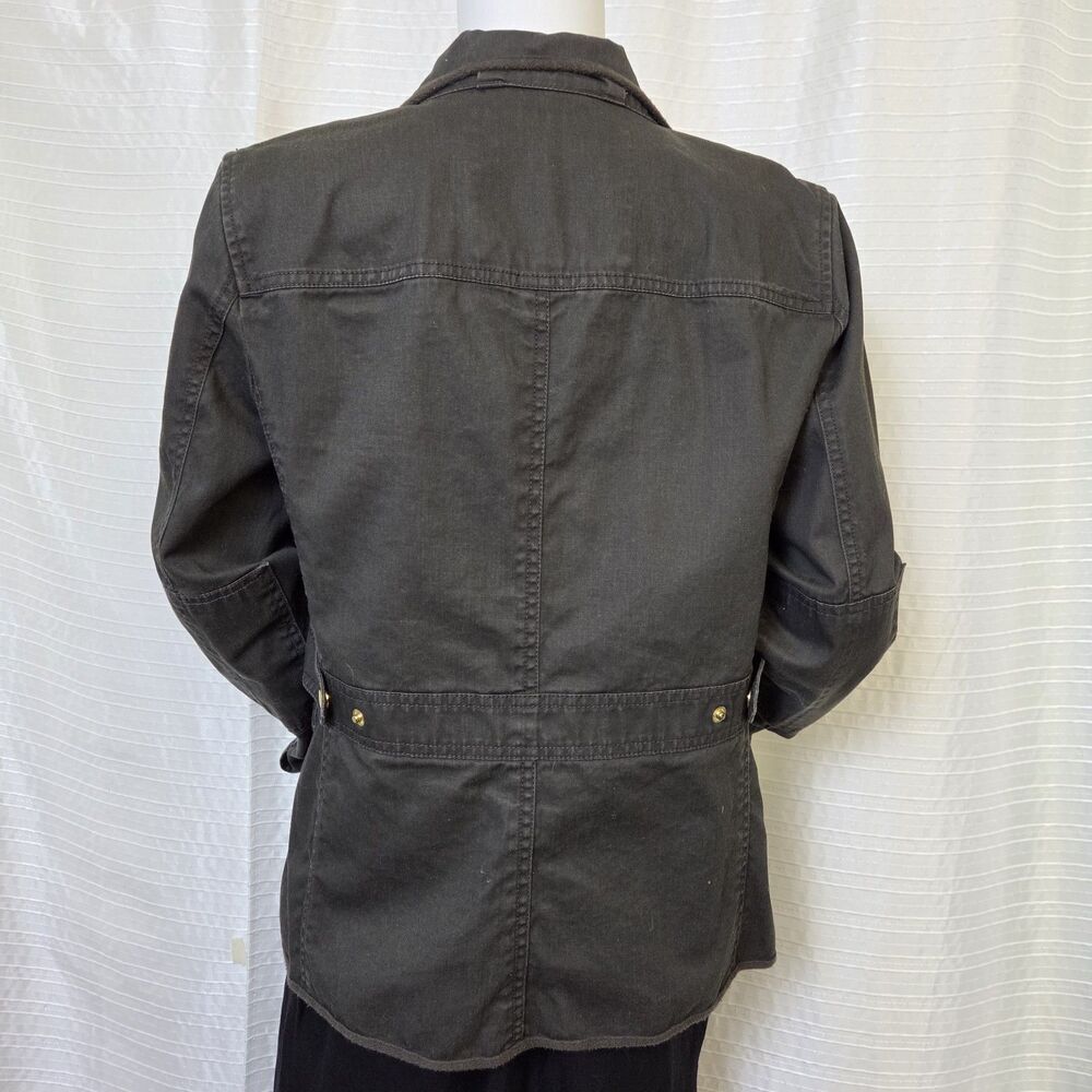 J. Crew Relaxed Boyfriend Field Jacket Lt Resin Coated Womens S Moss 27584 - Picture 9 of 10